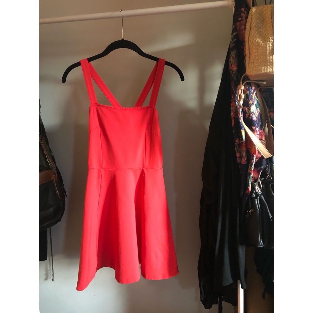H&M bright coral dress